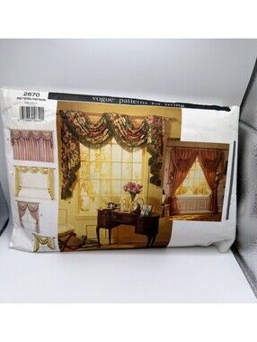 VTG`91 Vogue 2670 Home Dec Window Treatment Swags Drapes Susanna Stratton Norris